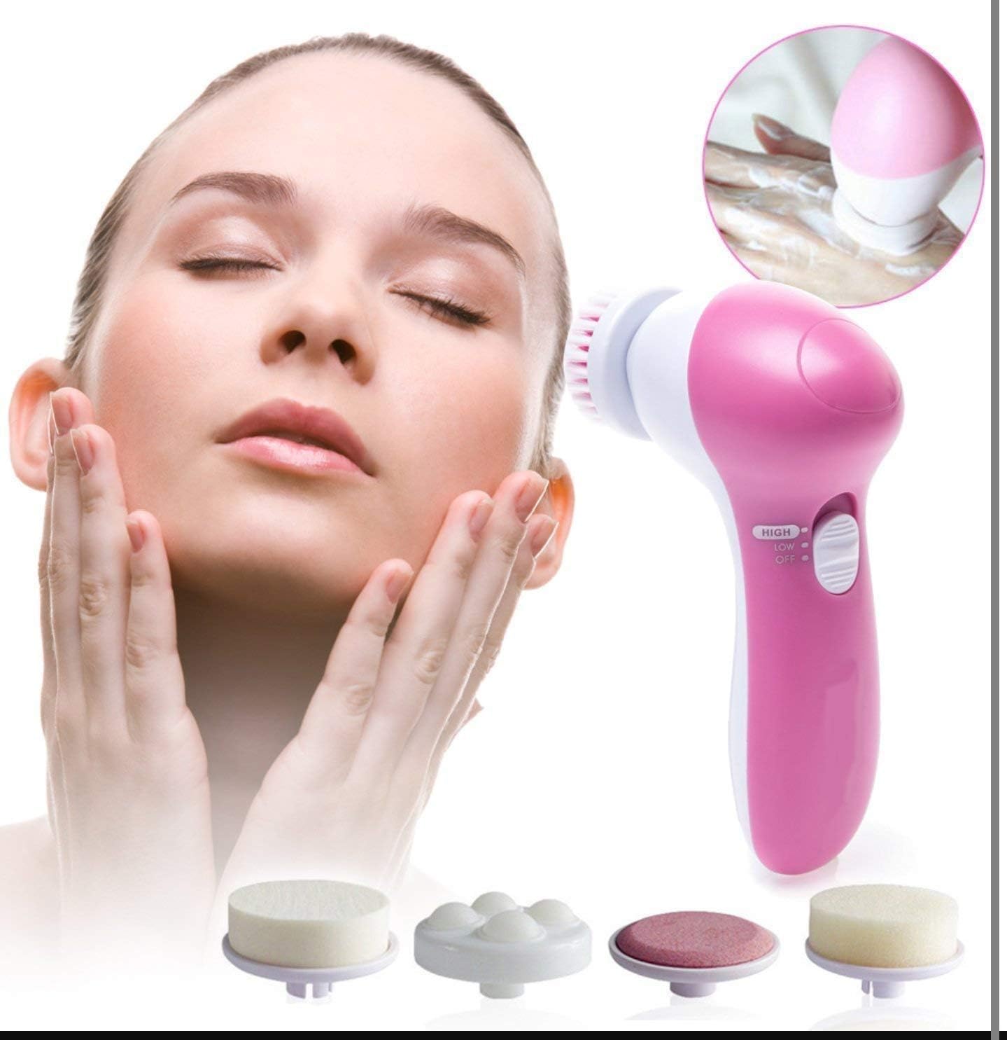 ZAEGO Beauty Skin Cleaner Facial Massager Machine Beauty Care Brush Deep Clean 5-In-1 Portable Electric Multifunction Massager Relief,facial massager Kit. ZAEGO Beauty Skin Cleaner Facial Massager Machine Beauty Care Brush Deep Clean 5-In-1 Portable Electric Multifunction Massager Relief,facial massager Kit.