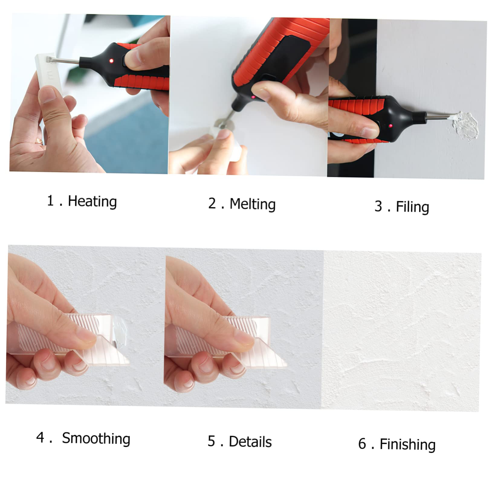 SHINEOFI 1 Juego Kit de Reparación de Azulejos de Porcelana Color Wax Blocks para Reparar Arañazos y Encimeras Herramienta de Reparación para Daños Cocina
