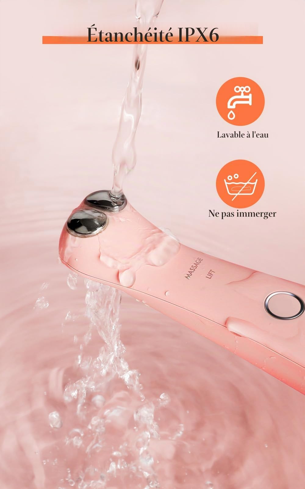 TOUCHBeauty Appareil Massage des Yeux Anti-âge, Masseur Oculaire Anti Rides avec EMS Micro Courant 42℃ Dispositif de Soins Oculaires Chauffant pour les Rides, les Poches et les Cernes AG-1883P(Rose)