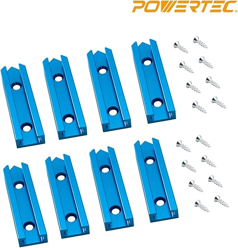 Miniatura 2 de POWERTEC 71704 Kit de intersección de pista en T de 3 pulgadas con agujeros de montaje preperforados y tornillos de madera, 2 juegos, para pista en