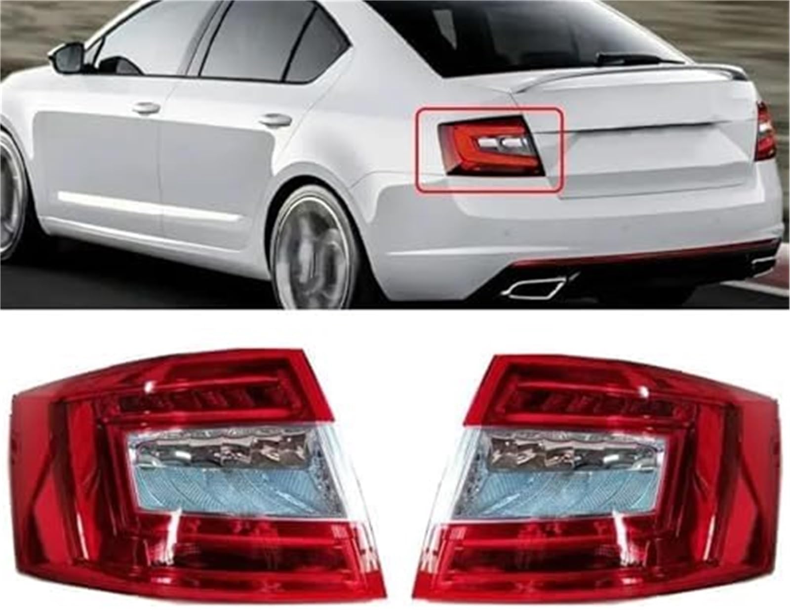 Zespół oświetlenia tylnego zderzaka Lampa tylna samochodu, dla Skoda dla Octavia 2015 2016 2017 ostrzeżenie o hamulcu montaż obudowy pokrywa tylnego światła(BLACK Only Right)