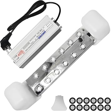 Ultrasonic Mist Maker 12 Head Mist Maker Fogger 9000ml/H Ultrasonic Mister Fogger 400W Atomizer Pond Fogger IP67 Waterproof Fog Mist Machine with Float for Garden Rockery Halloween Decor 12 Heads