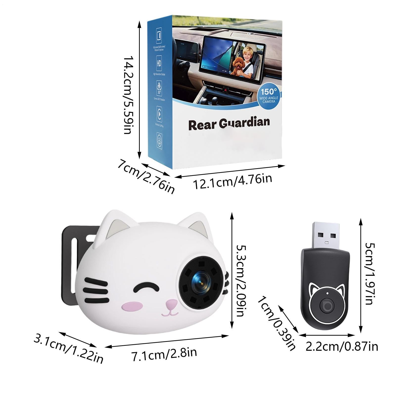 Telecamera per Bambini in Auto con Visione Notturna 1080P Video Plug and | Telecamera Auto Senza Fili Mamma Papà Viaggi Gite in Auto Guida Lunghe Distanze Campeggio Shopping Picni