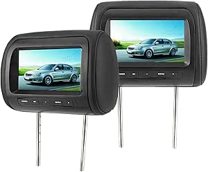 Kikumi 2x 7 Zoll Kopfstützen Monitore Für Auto - HD LCD Video Player Mit Fernbedienung