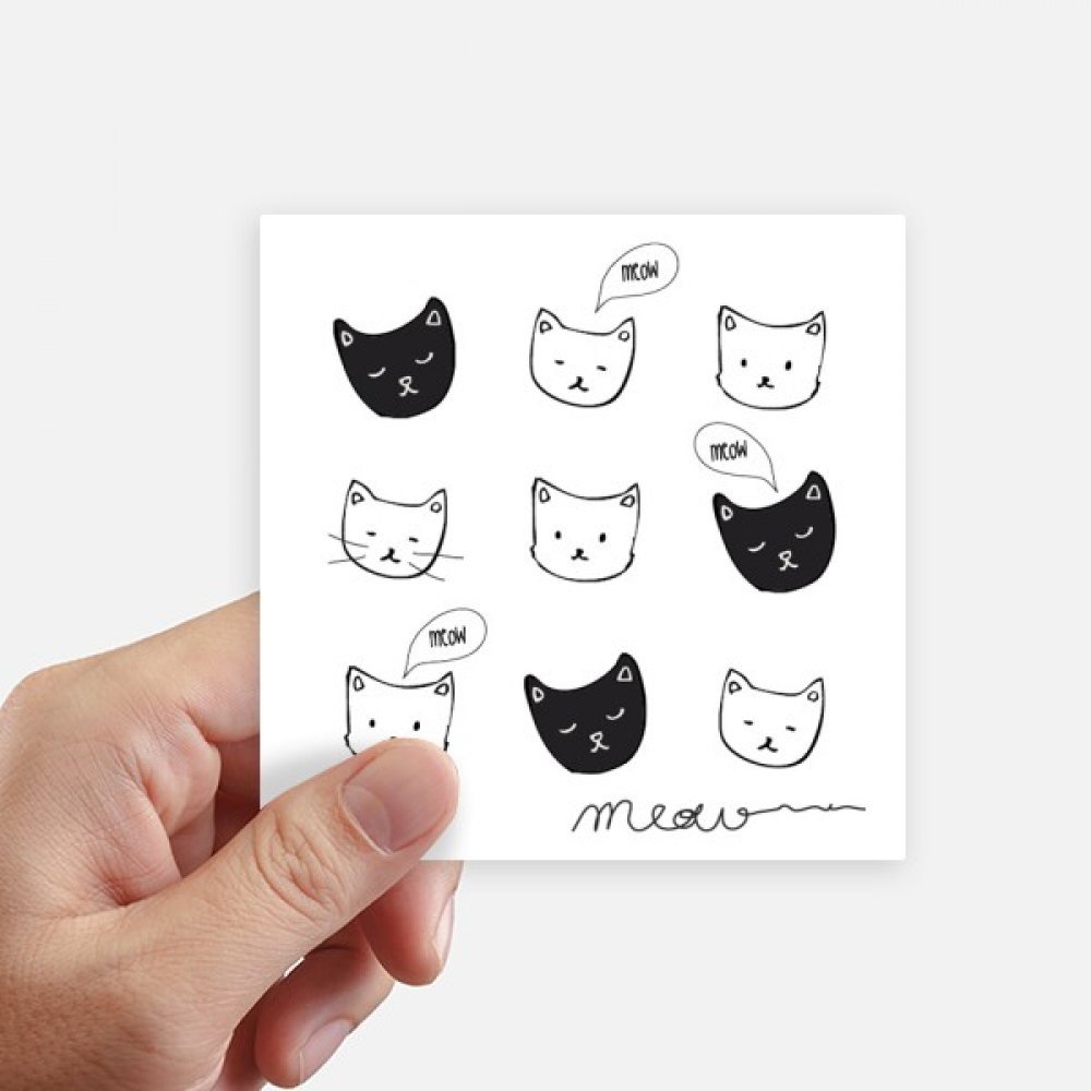 Sticker chat meow carré 10cm pour personnaliser votre pc