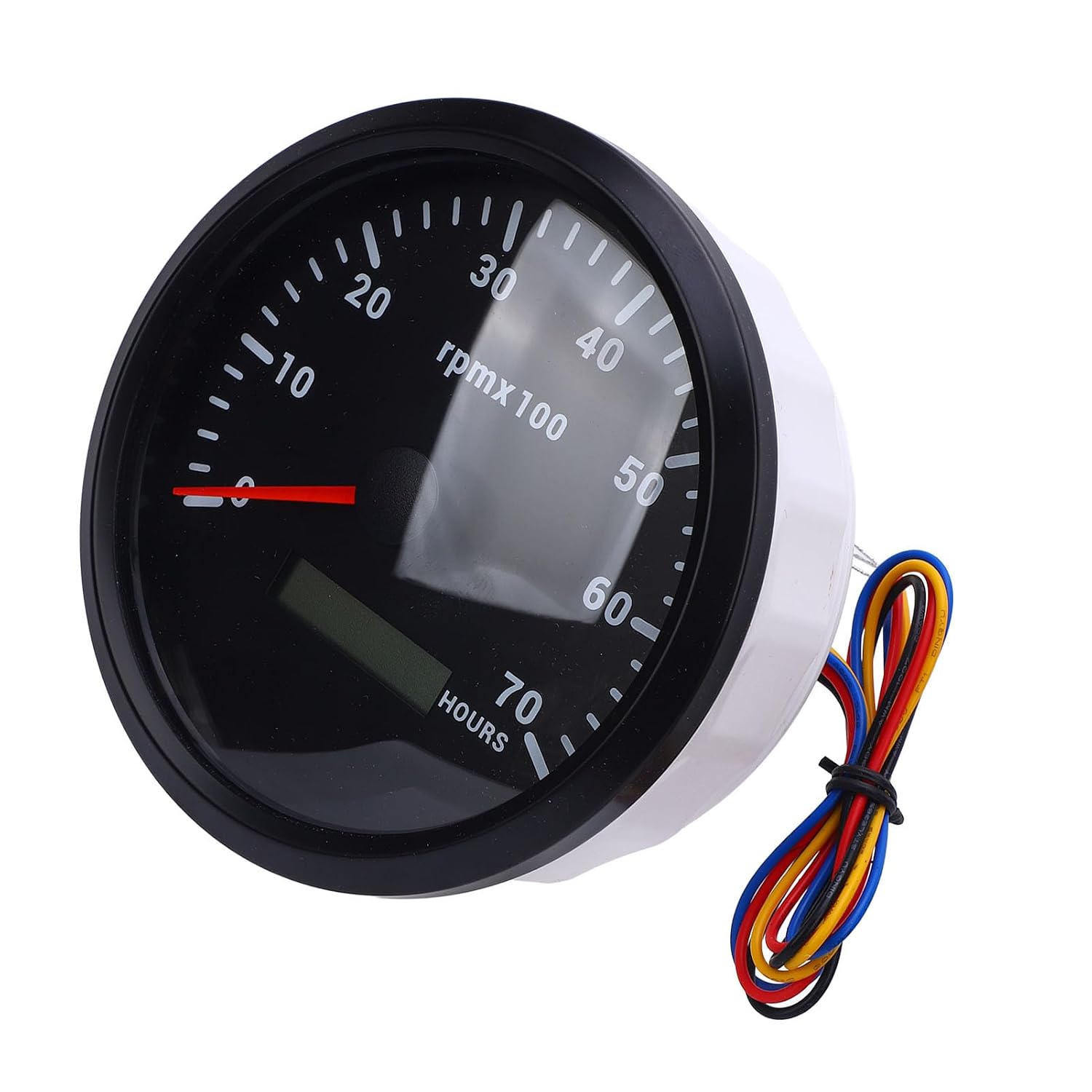 110mm Tachometer Marine Tachometer Boat RPM Gauge Backlight DC 9-32V 7000RPM Gauge with Hour Meter for Car Yacht RV Boat Truck (Black Dial Black Bezel CXA009B)