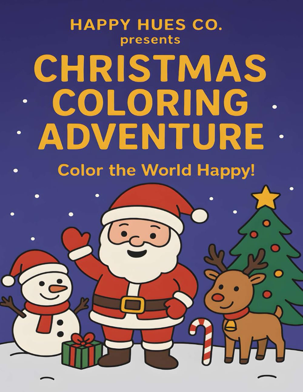 Christmas Coloring Adventure: A Fun and Easy Holiday Coloring Book for Kids Ages 2+ (The Happy Hues Company)