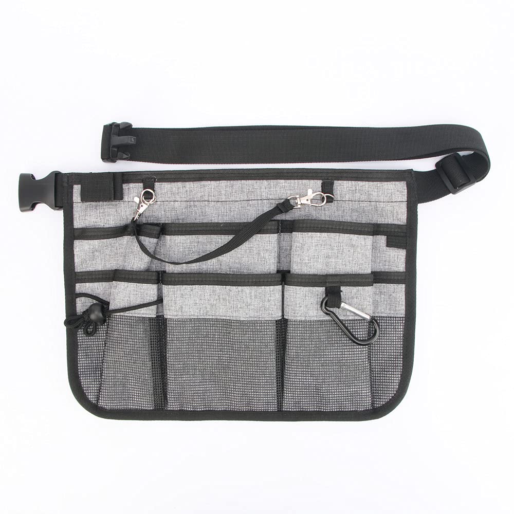 Gardening Tool Waist Bag Belt Adjustable Tool Apron Organizer with 8 Pockets Hanging Pouch Tool Belt (Grey) - Image 2