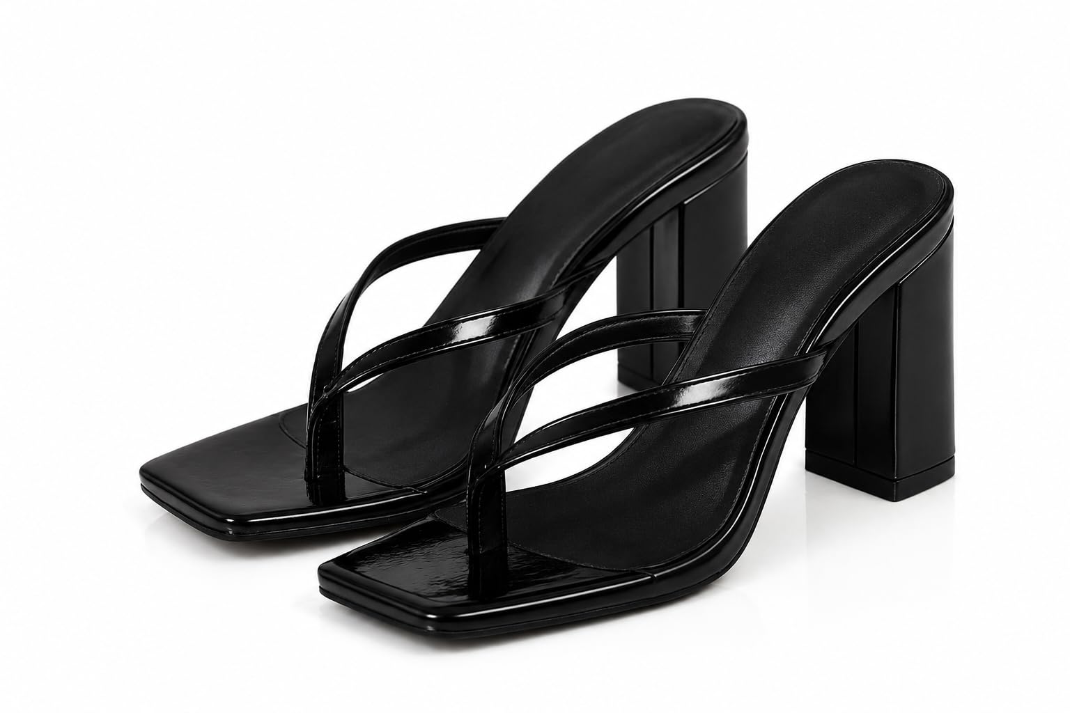 Women for Sandal Trendy Black Shimmer Spiral Strap Block Heel Sandals for Women-image-7