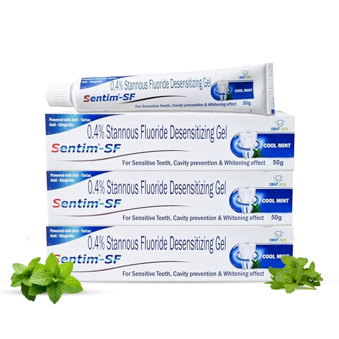 Product image Sentim SF Toothpaste For Sensitive Teeth | Cool Mint Flavour | Prevents Cavities | Whitening Toothpaste (Pack Of 3) (B0DGGP4CW3) Amazon Price History, Amazon Price Tracker