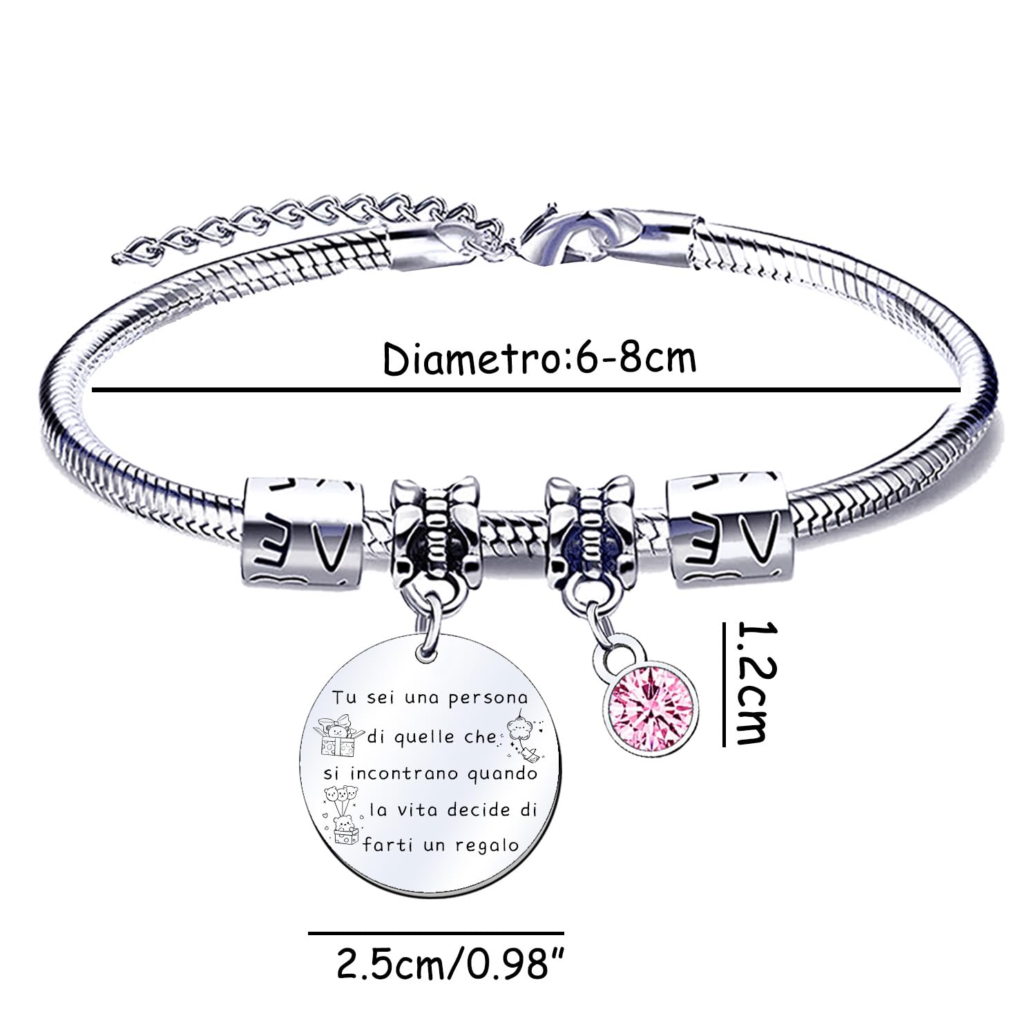 QTQTLP Regalo Amicizia Bracciale,Donna Bracciale Ispiratore Donna Ragazza per La Migliore Amica Regalo di Laurea, Regalo di Compleanno,Regalo di Natale