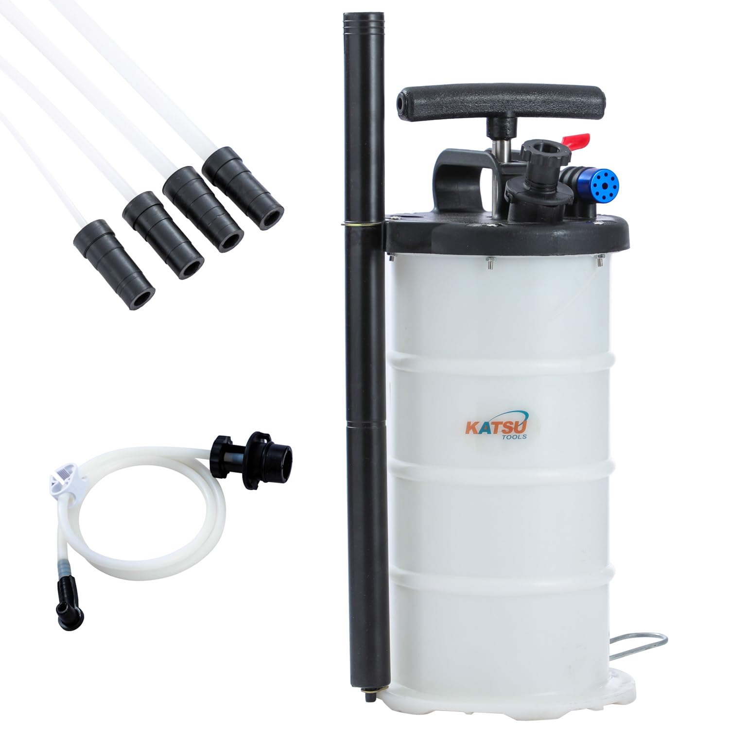 KATSU Tools Pompa pneumatica manuale per l'estrazione dell'olio da 5 litri, evacuatore di fluidi, motore, cambio dell'olio, pompa di aspirazione a vuoto per auto, moto, marine
