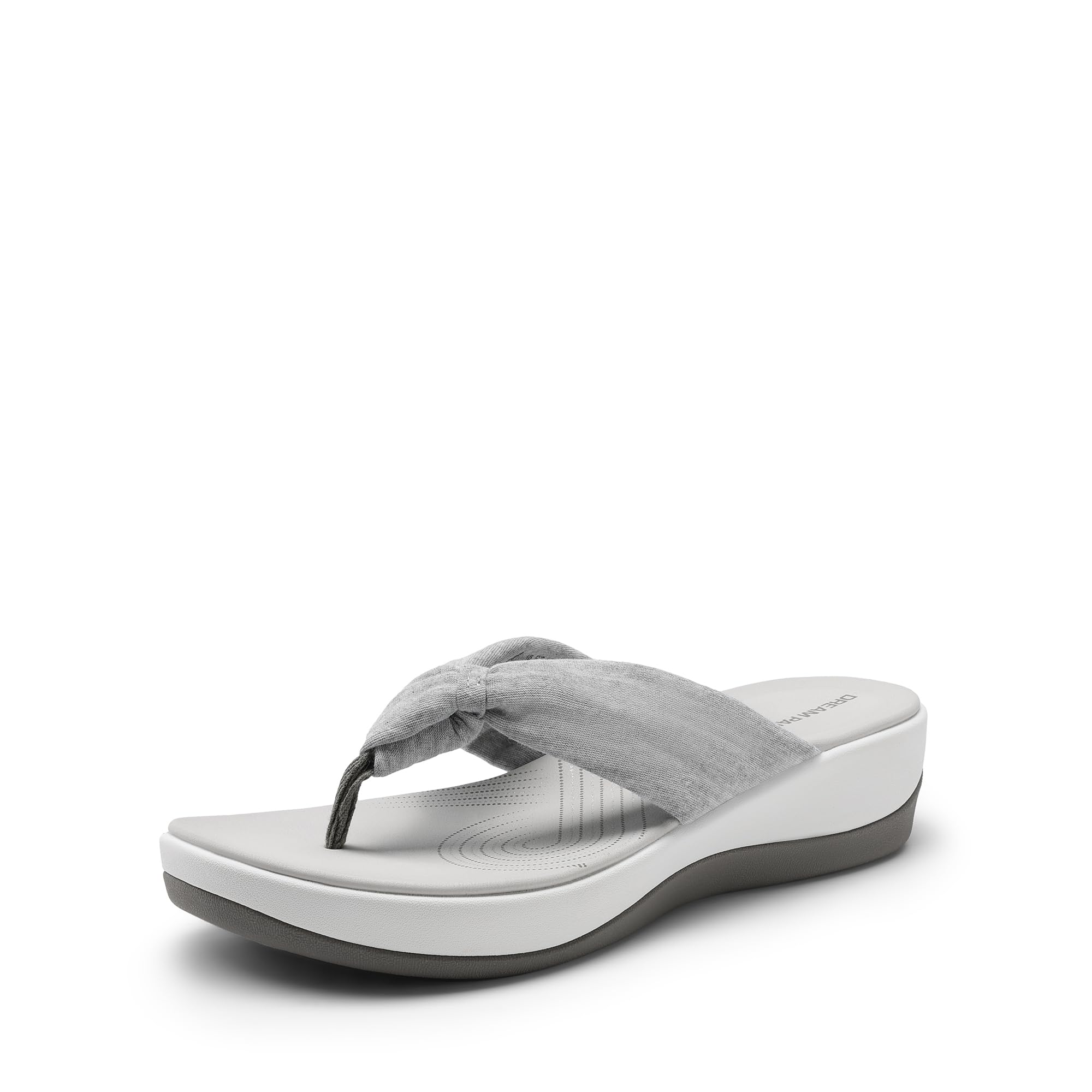 DREAM PAIRS Platform Flip Flops for Women Cushioned Thong Sandals with Soft Eva Foam Insole Lightweight Lycra fabric Comfort Dressy Slides Slippers for Summer Beach