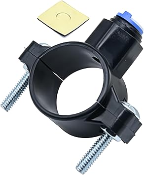 FDXGYH 1 Pack Drain Saddle Valve 3/8" Quick Connect Hose Pipe Adapter for Reverse Osmosis System [Black]