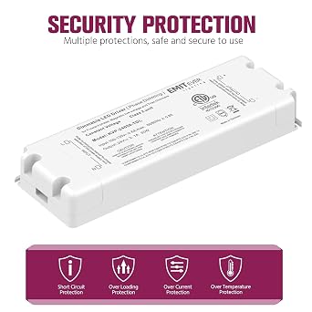 EMITEVER 2-Pack 50W 24V Triac Dimmable LED Driver, AC 120V to DC