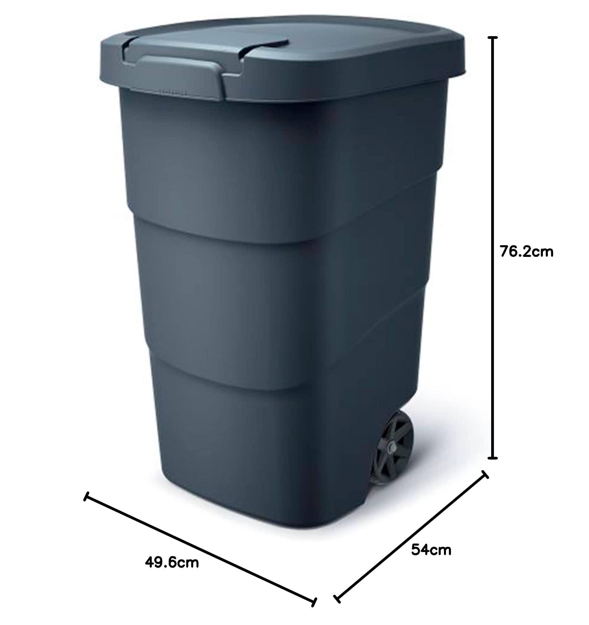 Gardeurs Wheeler Garbage avec axe métallique Wheeler 95L, dimensions (mm) 540x496x762, couleur anthracite