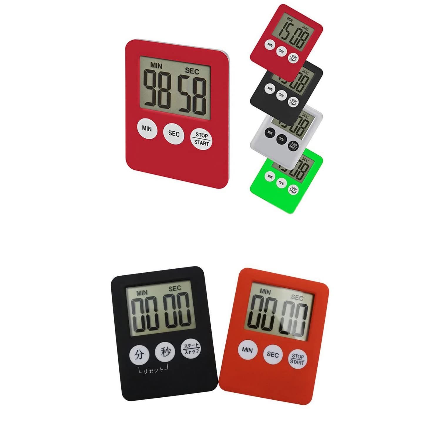 Zegar do gotowania LCD cyfrowy ekran zegar kuchenny minutnik mechaniczny cyfrowy zegar kuchenny magnetyczny (D)
