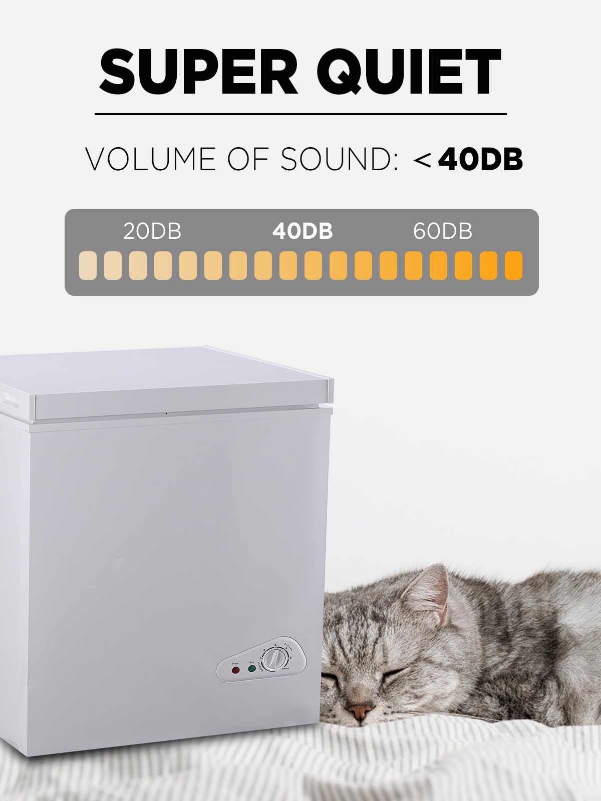 Kribbling 5.0 Cu.Ft Chest Freezer With 7 Gears Temperature Control(-16f To -48f), Deep Freezer With A Removable Basket, For House, Kitchen, Garage, Basement, Shop, White, Flg-86q on Fridge.com - View 3