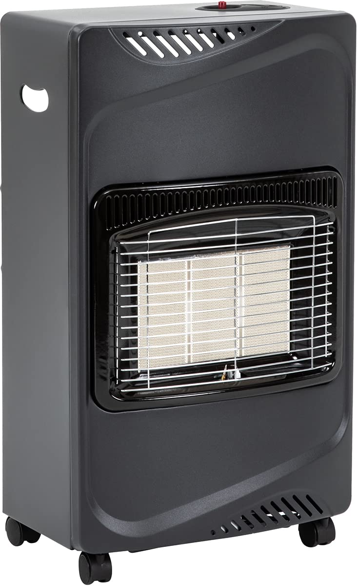 Heidenfeld Gasheizung Inferno GH100 | 𝟑 𝐉𝐀𝐇𝐑𝐄 𝐆𝐀𝐑𝐀𝐍𝐓𝐈𝐄 - 4200 Watt - Heizstrahler - Gasheizung für Innenräume - Gasofen - Gasheizer - Gasflaschen bis 15 Kg - Gasschlauch (Schwarz)