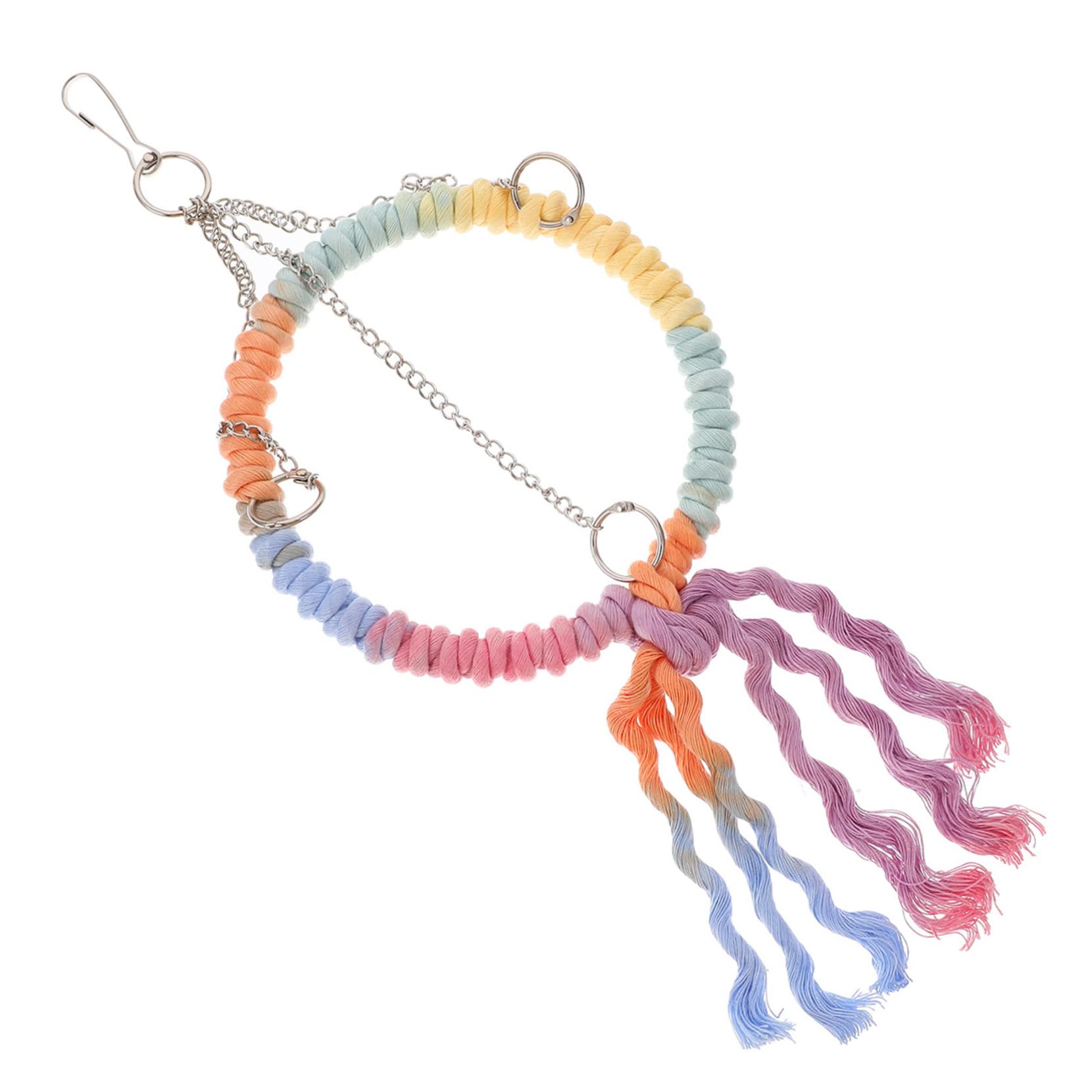 Garneck Bird Swing Hammock for Birds Braided Cotton Rope Ring Perch with Hooks for Parrots Parakeets Cockatiels and Canaries Easy Installation Fun Exercise