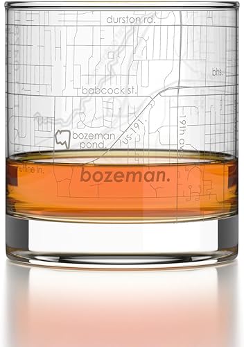 Vista 137 de Well Told Vaso grabado de Washington DC Map Rocks, vidrio de whisky antiguo (11 onzas, transparente), regalo para los amantes del whisky 147-Claro