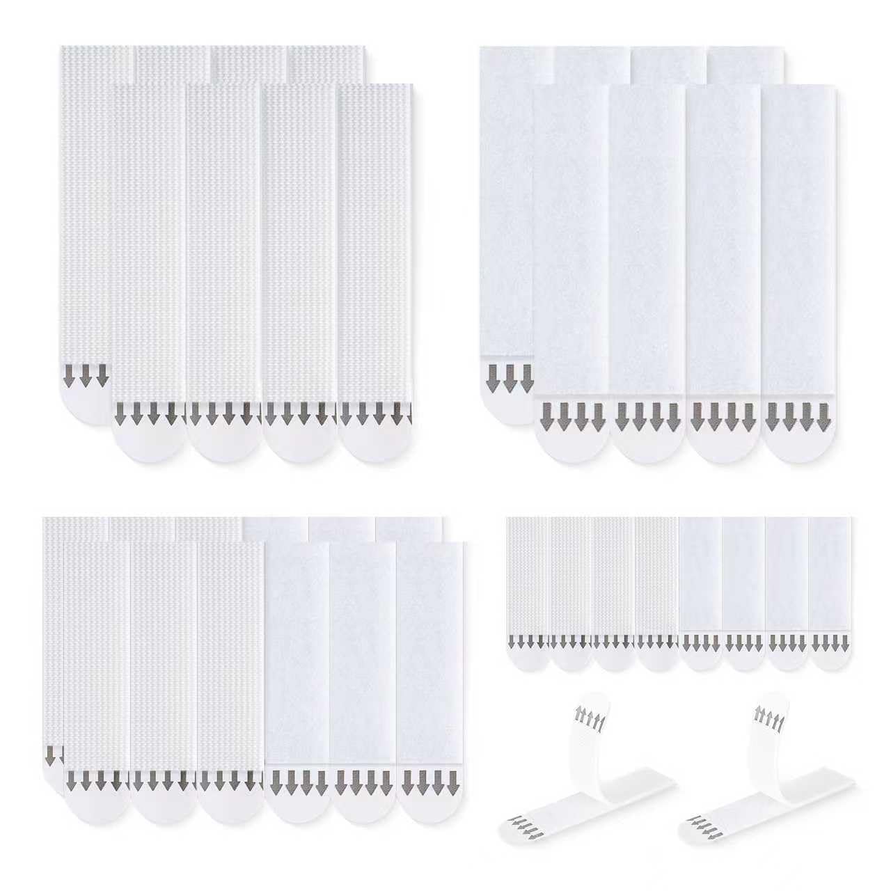 LLPT Picture Hanging Strips Detachable | 18 Pairs (36 Strips) | 8L + 6M +4S | Picture Hangers Without Nails | Removable Adhesive Strips | for Wall Posters Photos Frames (WSML468) | White
