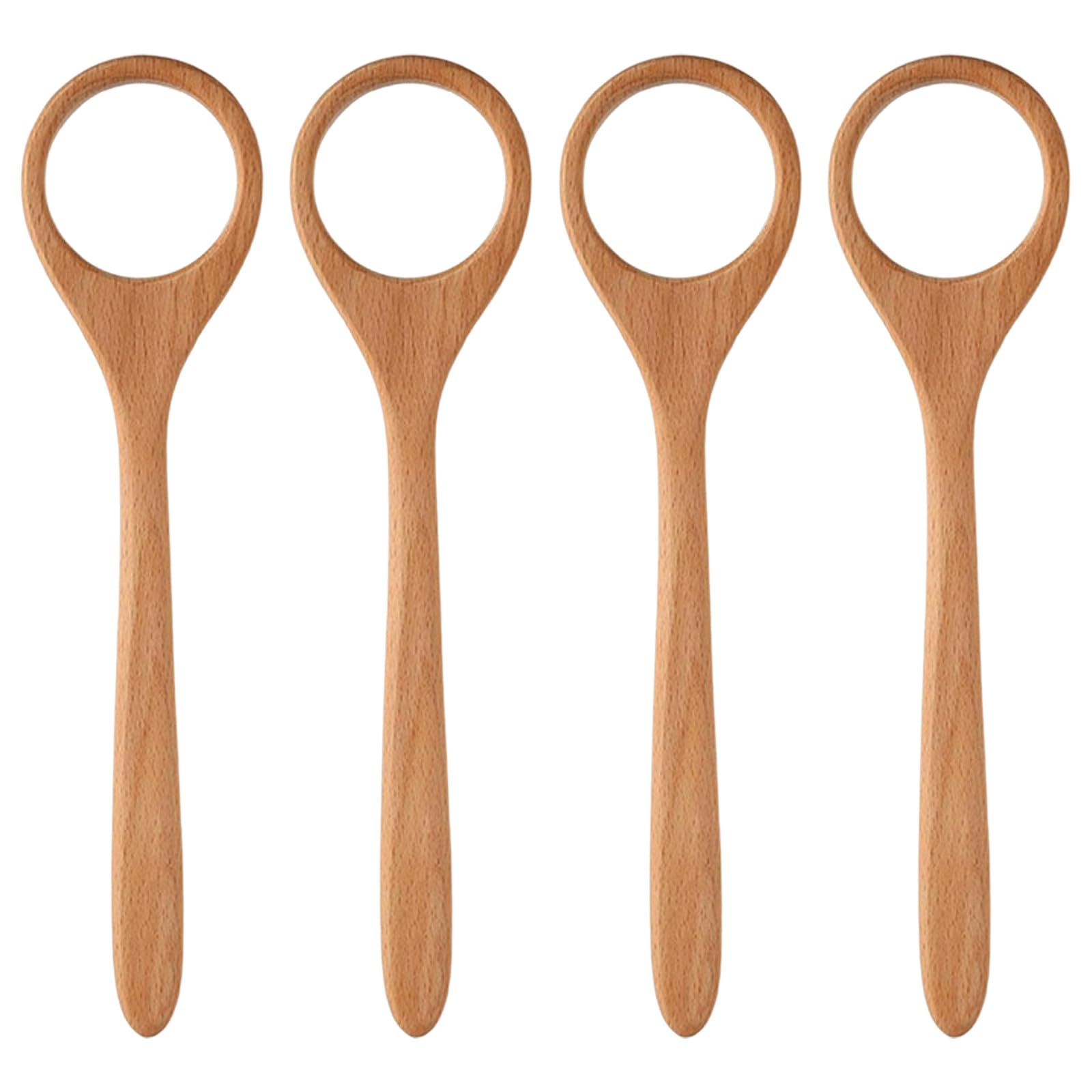 OUNONA 4 varillas para batir masa: 12" (30 cm) para masa madre danesa - Varilla mezcladora sin costuras - Utensilios de cocina de madera para panes rápidos, preparación de, horneado y cocina.
