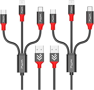 USB Cable, 6.6FT+6.6FT 2Pack Upgrade Charger&Data Sync Cable 3 in 1 Multiple with USB Type C Cable Compatible with Galaxy S10 S9 S8 Plus Note 10 9 8,Moto Z,LG V40 V30 V20 G6 G5,OnePlus 5 3T,Google Pixel,Micro Cable for HTC,Xbox,PS4,Nexus,MP3,Android(6.6ft+6.6ft-2Pack)