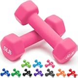 Weights Dumbbells 10 Colors Options Compatible with Set of 2 Neoprene Dumbbells Set,1-15 LB, Anti-Slip, Anti-roll, Hex Shape for Shoulder,Neck, and Hand Training for Seniors