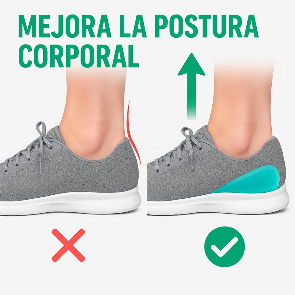 Pack de 6 Taloneras para Proteger del Dolor, Fascitis Plantar, Espolón Calcaneo y Tendinitis Aquiles | Soporte Ergonomico y Absorción de Impactos | Plantillas de Silicona para Hombre y Mujer