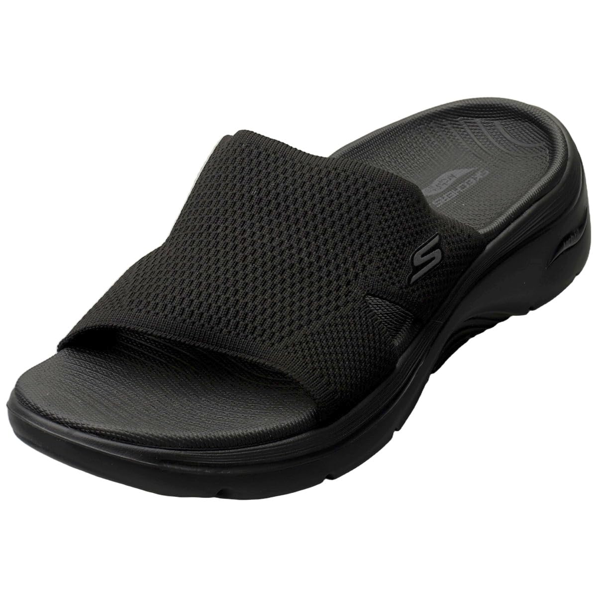 Skechers Women's Go Walk Arch Fit 2.0 Sandal Dakota, Black Textile, 7 UK