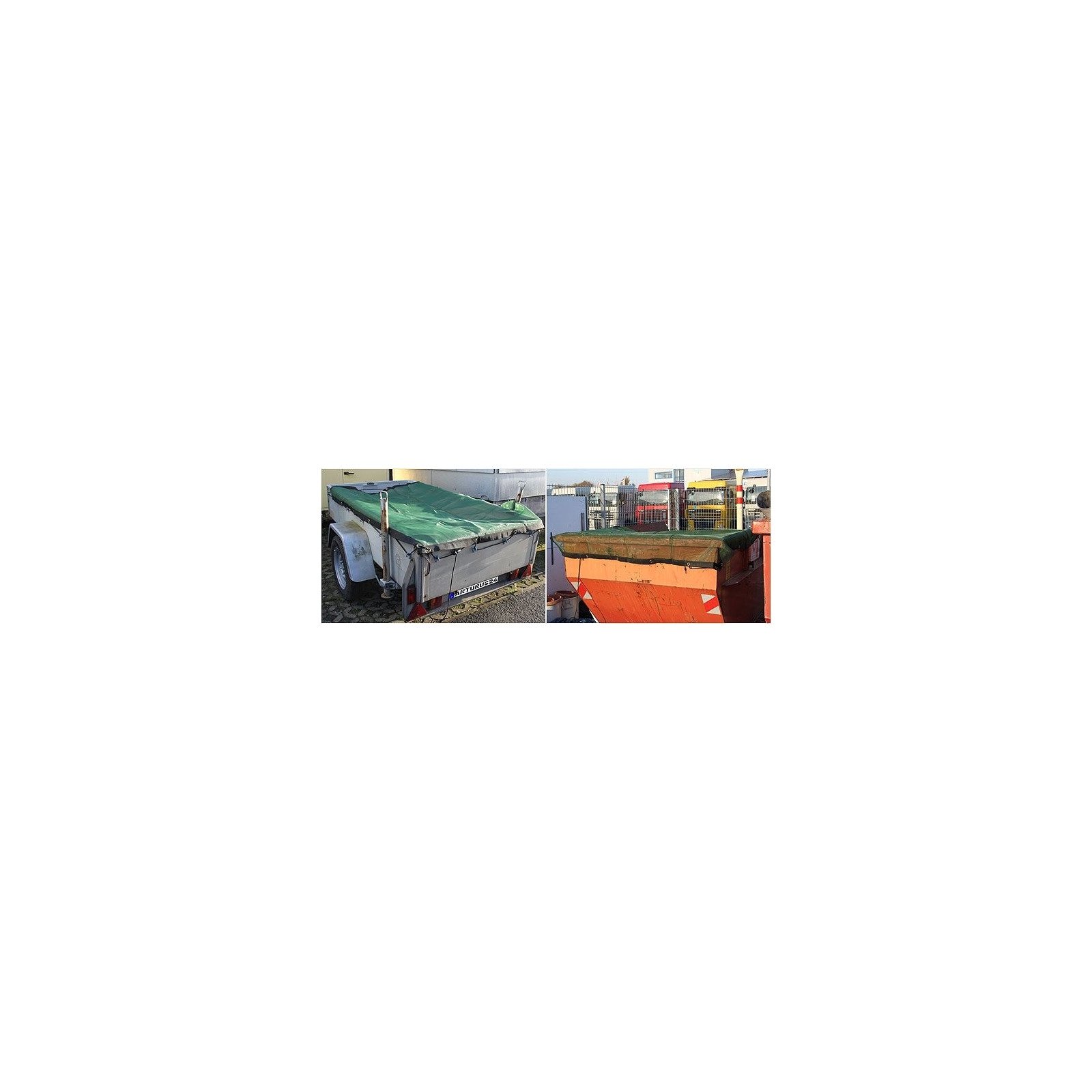 Anhänger- und Containernetz 3,20 x 7,50 m grün Typ 76320750
