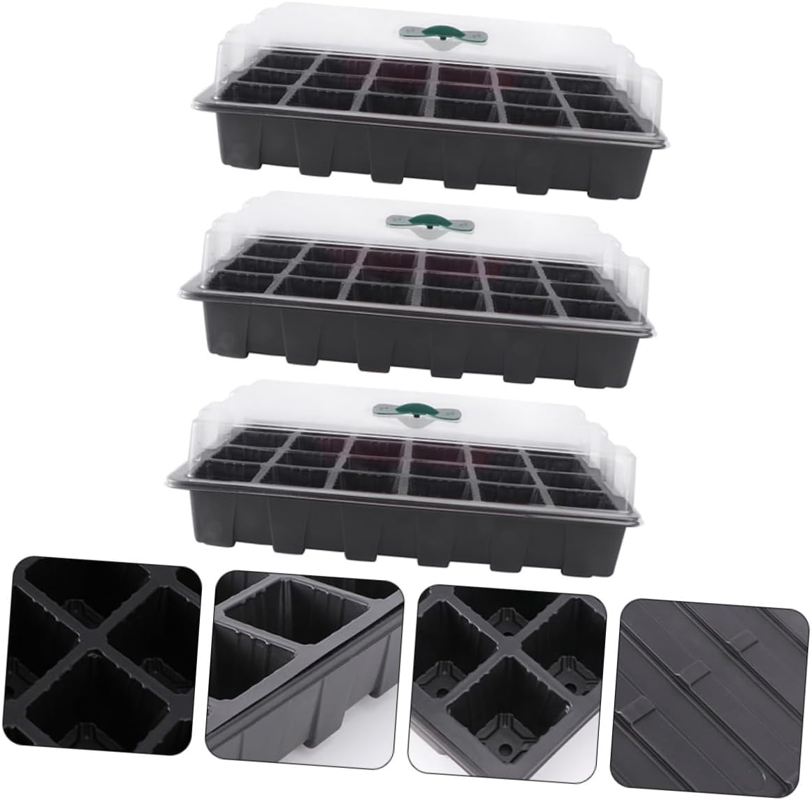 3sets Plant Trays for Vegetable Germination for Starting and Gardening Supplies for Flowers Fruits and Plants