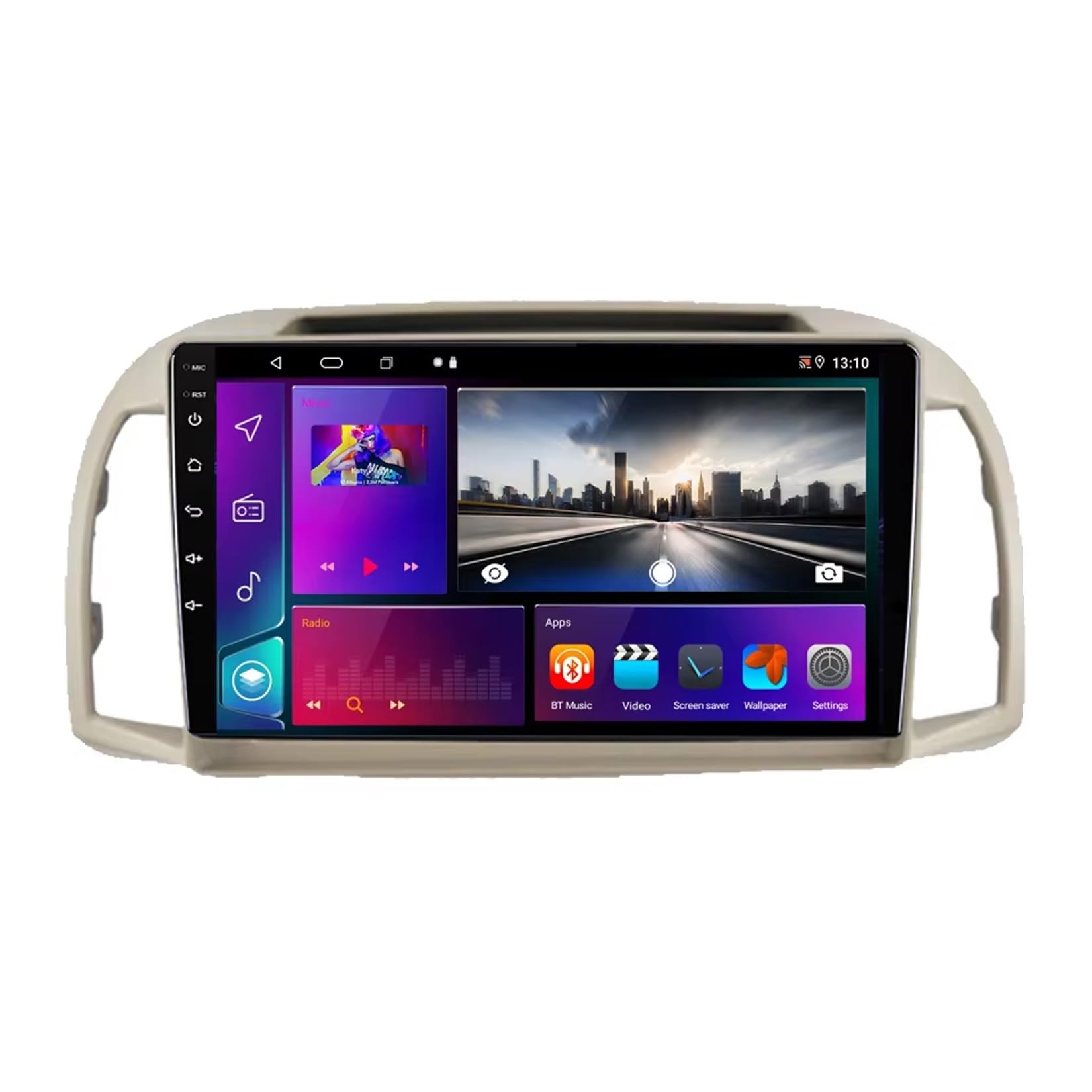 Autoradio Android 12 Doppio Din 9 Pollici Per Nissan March Micra K12 2002-2010 - Con CarPlay, Telecamera, Bluetooth