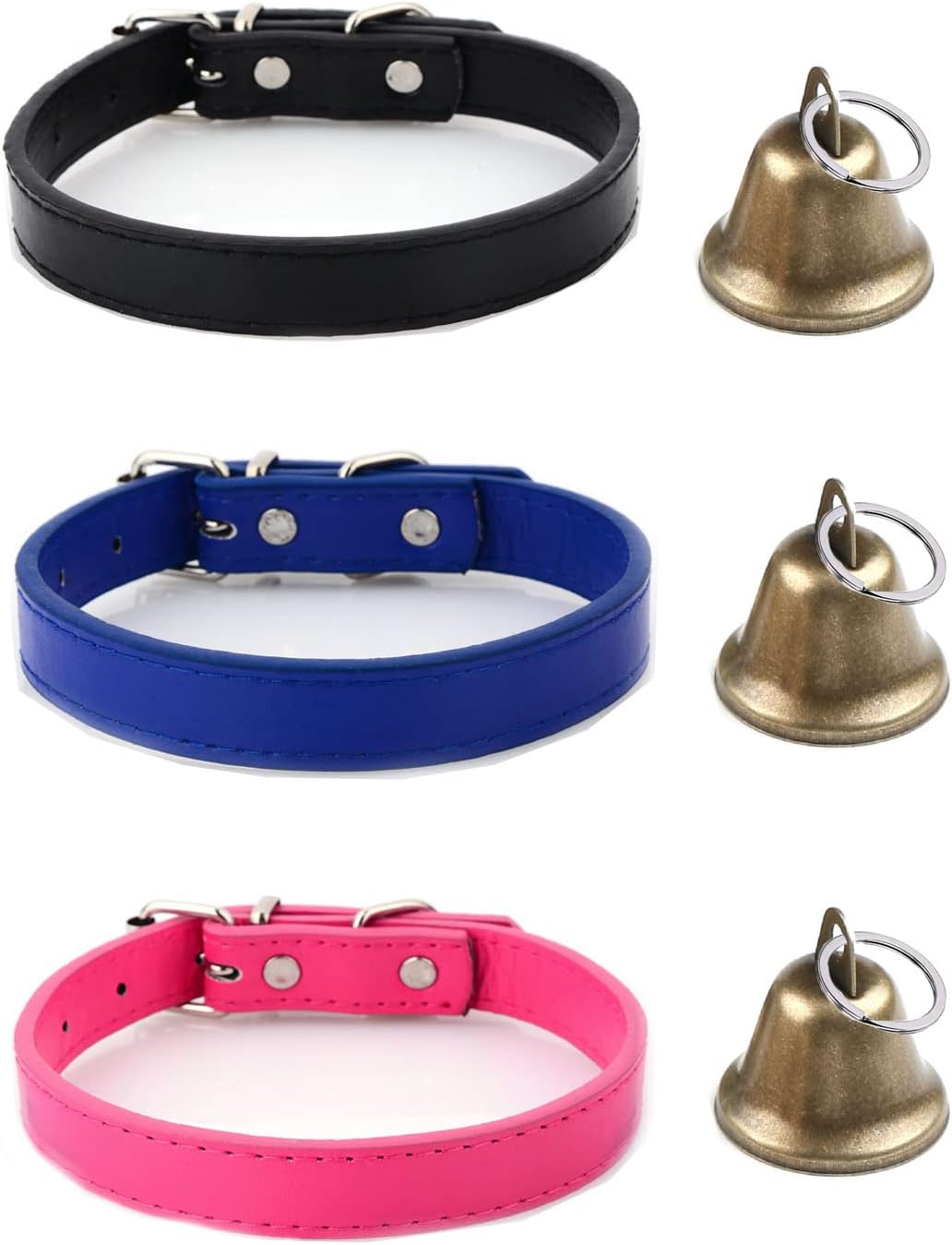 DXary Goat Collars with Bells, PU Leather Sheep Collar