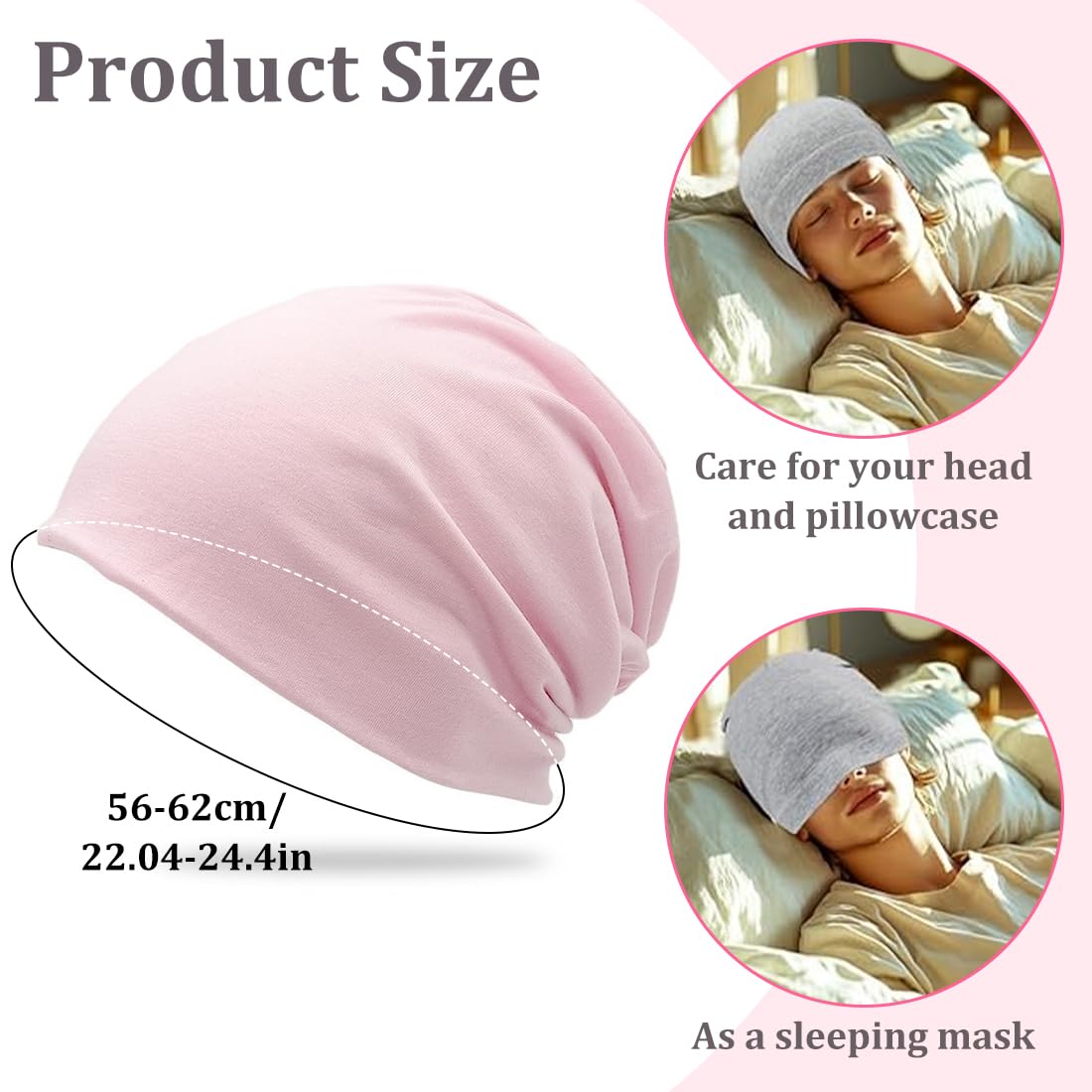 Gorro Pelo Rizado Dormir Unisex Ajustable Suave para Mujeres y Hombres