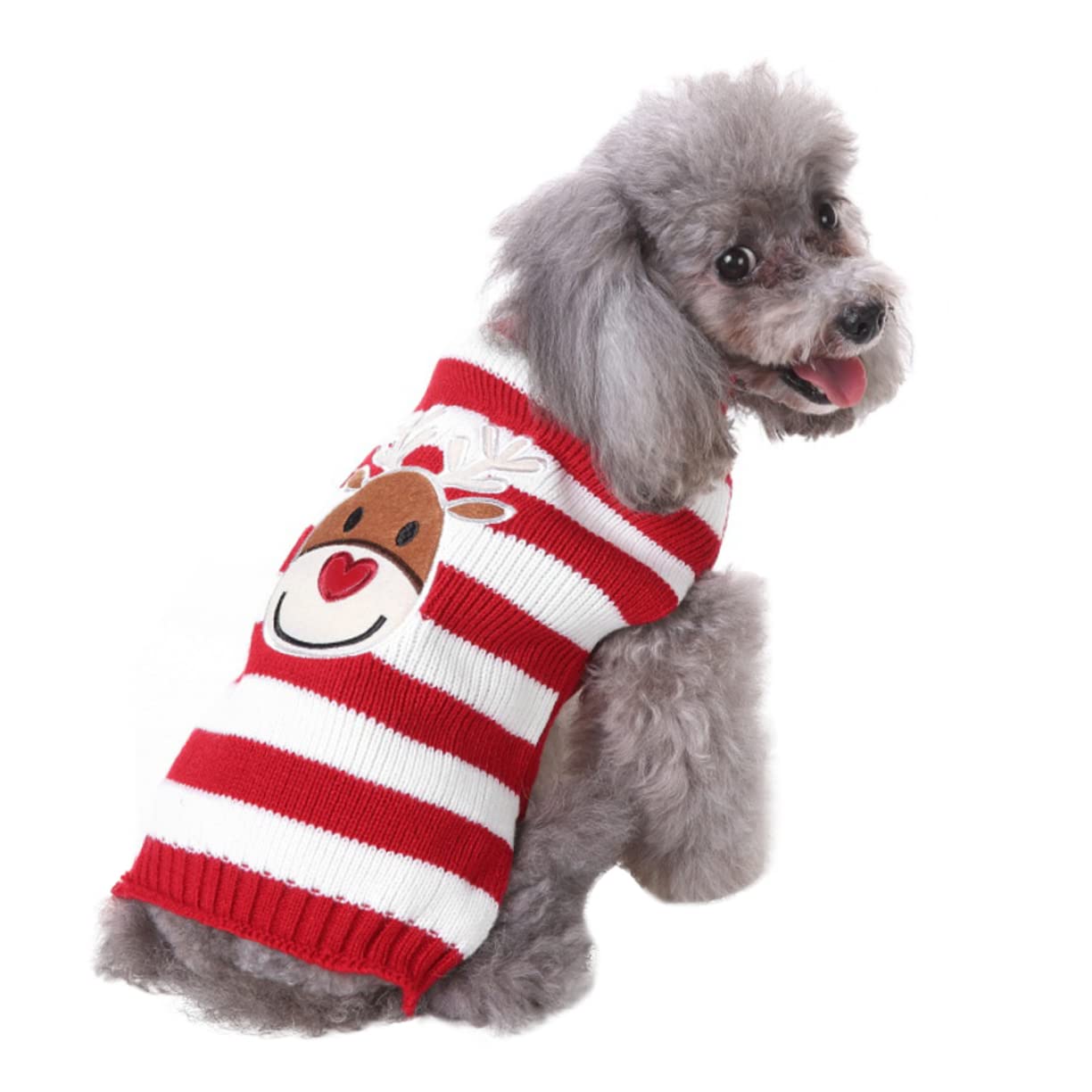Angoily 3 Pezzi Maglione per Cani di Natale Chic Stampa Maglione per Animali Domestici Cappotto Caldo per Cani