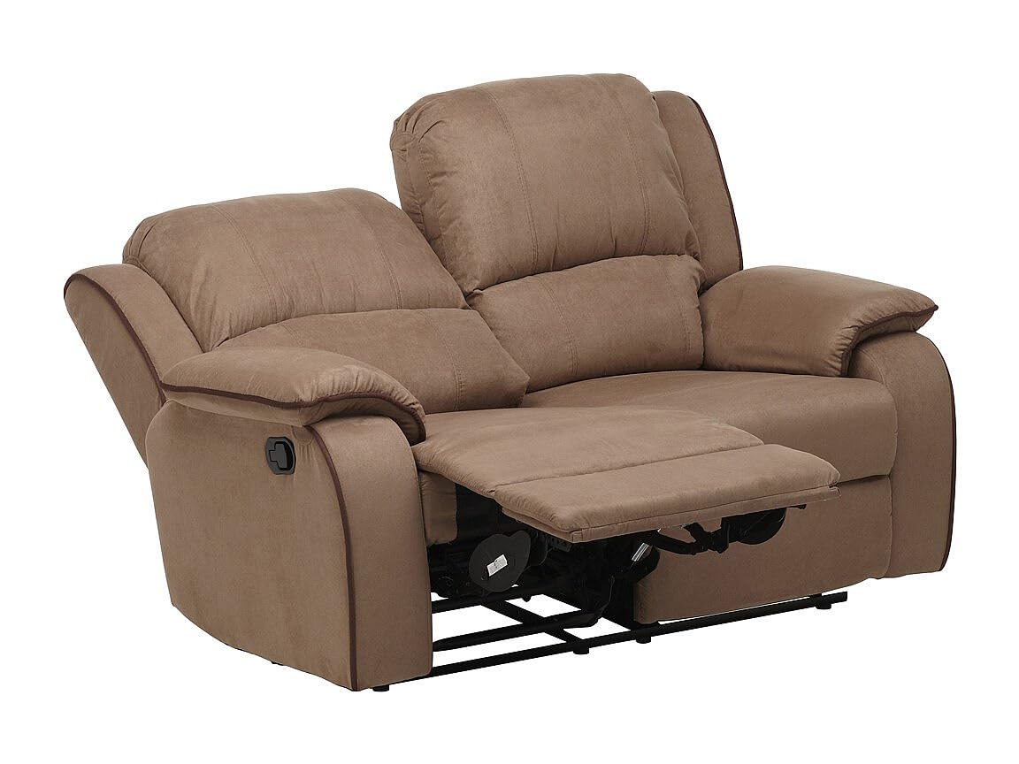 Vente-unique - Canapés 3 Places et 2 Places Relax en Microfibre Hernani - Taupe