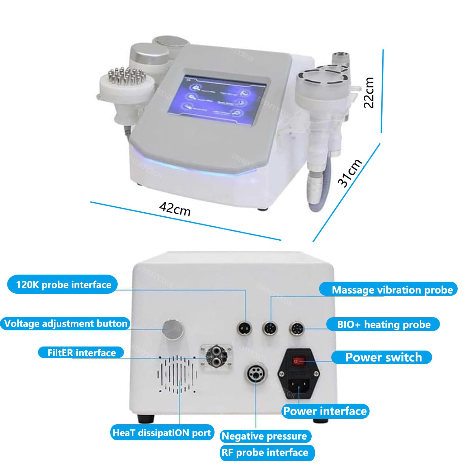 Corpo Lipolaser Macchina,120k Cavitazione E Radiofrequenza,Massaggiatore Anticellulite,Dispositivo Slimming per Bruciare Grasso Ventre/Taille/Gambe,Modellamento Corpo E Lifting Cutaneo