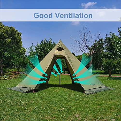 ERYUE Campingtent, 10,5 x 5,2 inch, campingtent met fornuis, jack, outdoor tipitent voor gezinnen, camping, rugzakreizen, wandelen - Afbeelding 4