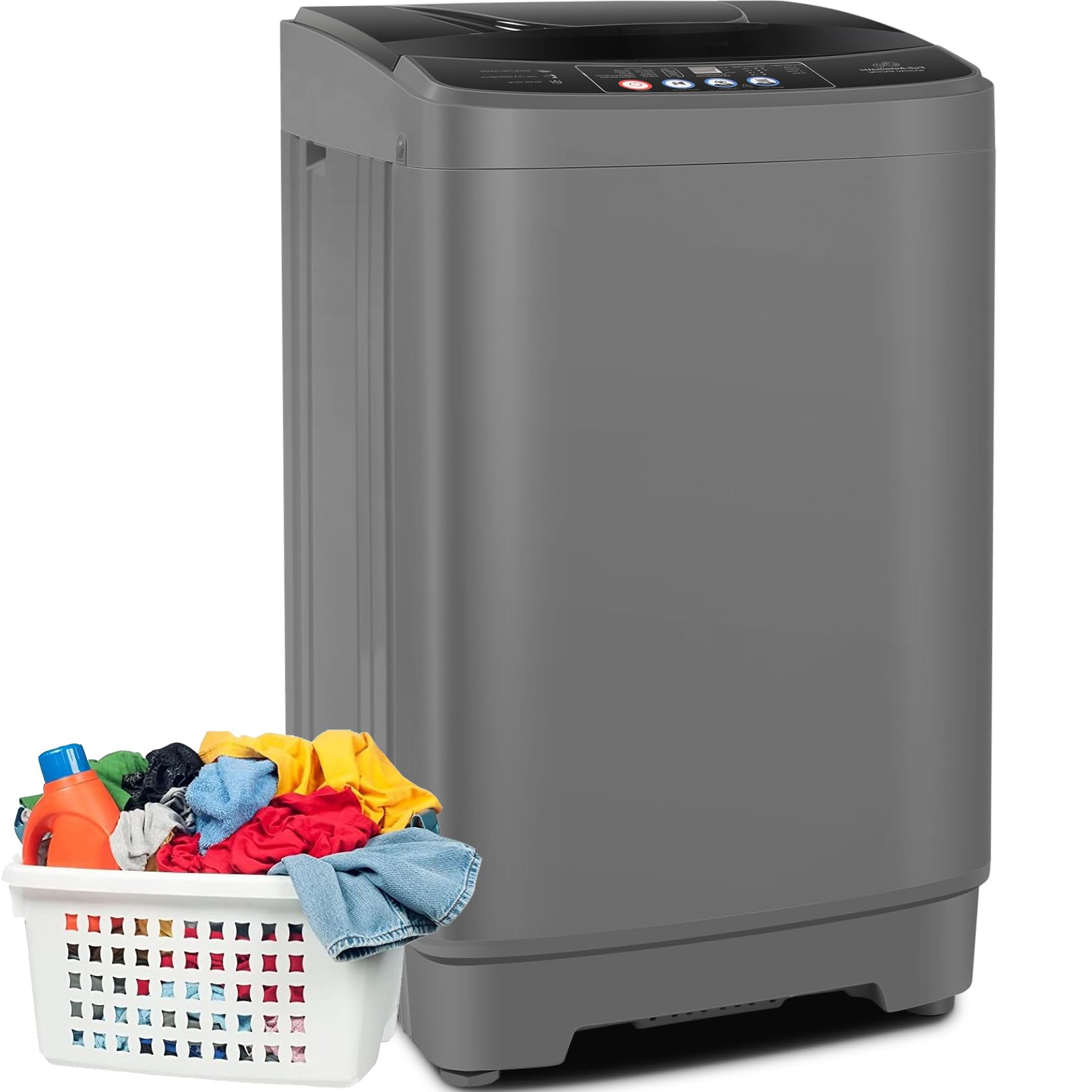 Portable Washing Machine, 20Lbs Capacity Full-Automatic Portable Washer Machine, 2.8Cu.ft Washer and Dryer Combo with Drain Pump, 10 Programs & 8 Water Levels for Apartment, Dorms, RV