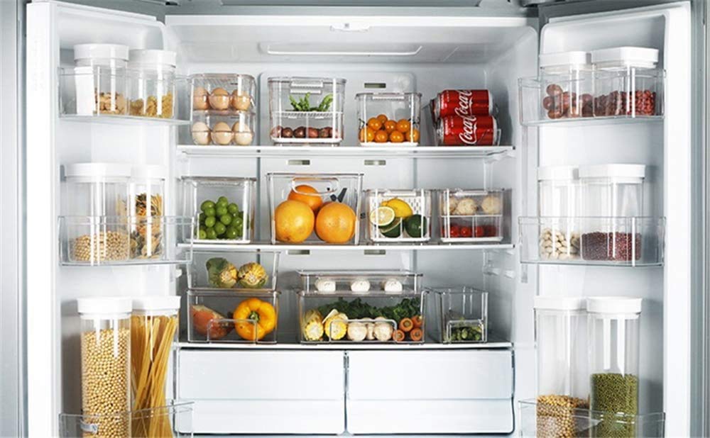 Contenedores para congelador, contenedores de almacenamiento de alimentos, contenedores de refrigerador, organizador de plástico para refrigerador, congelador, despensa, cocina, organizador para 7