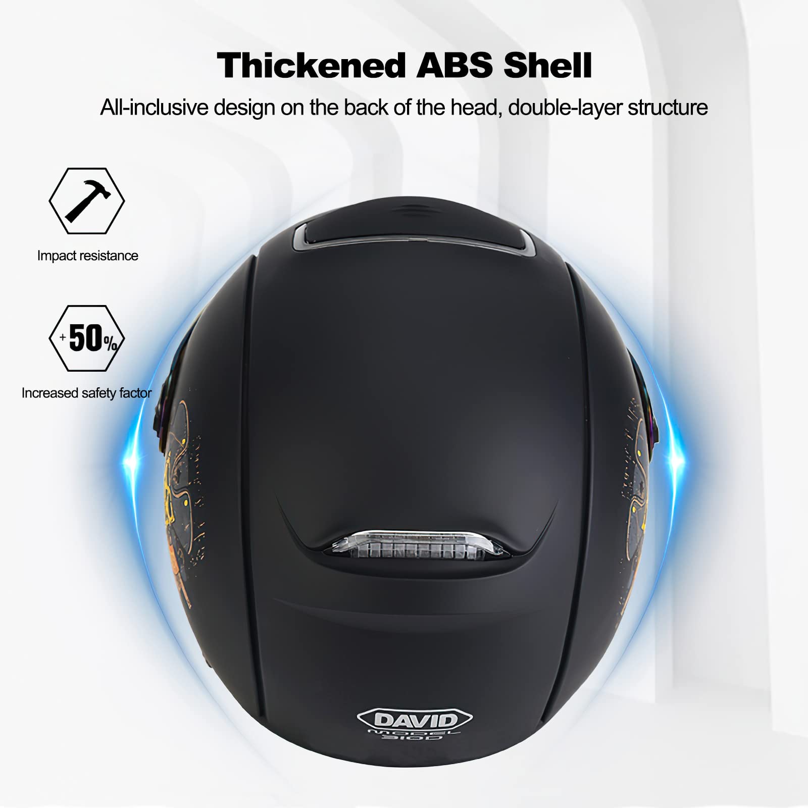 Ergocar Casque Ouvert Classique, Demi-Casque avec Pare-Soleil, Coque 709abs Combinée à Une Couche Tampon Eps pour Une Meilleure Protection De Conduite