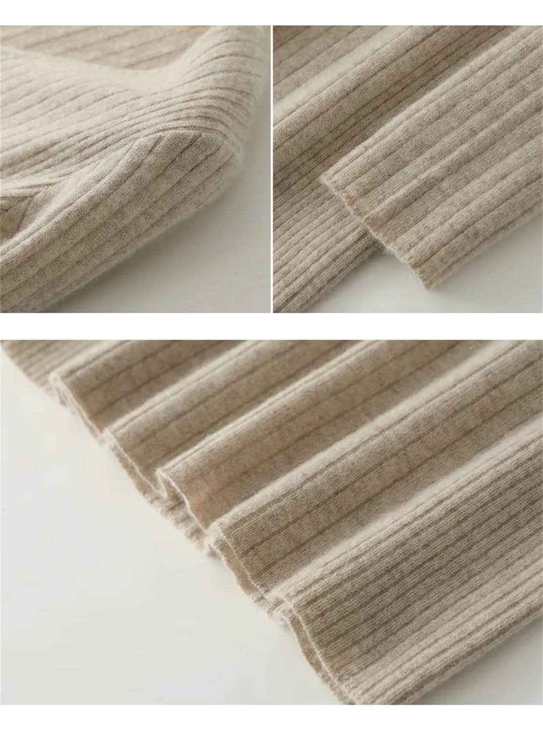 Maglione da donna in lana lavorato a maglia con scollo a V a righe tinta unita caldo