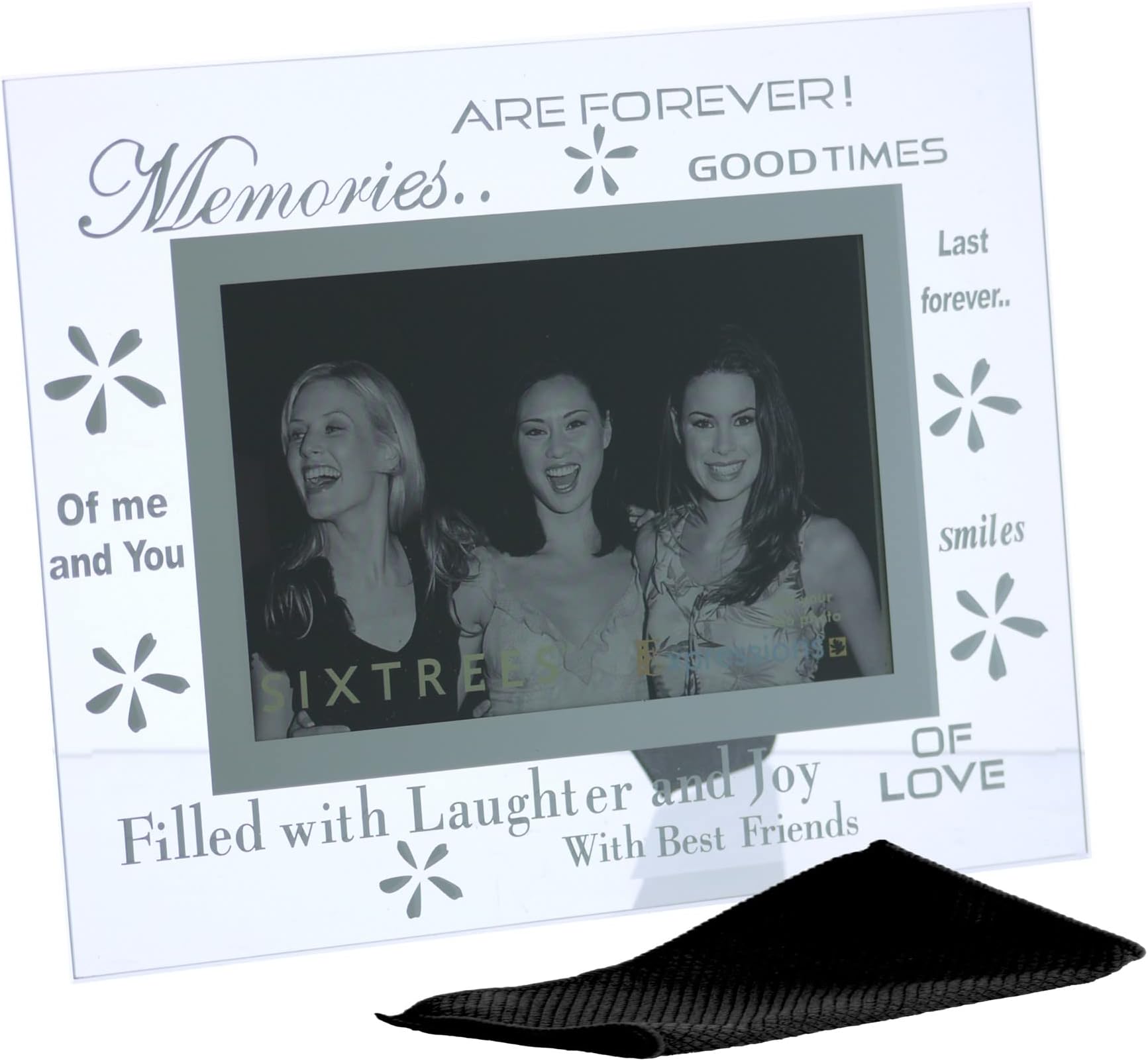 Sixtrees Moments MEMORIES Bevelled Glass and Mirror 6x4 inch Photo Frame, Silver