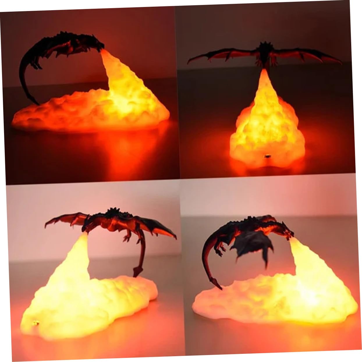 Toddmomy Lámpara 3d de Dinosaurio Luz Led, Recargable Usb, Pla | Tacto, Decoración de Mesa para Fiesta y Cumpleaños Infantil, Ambiente Festivo para Habitación
