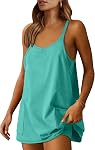 ANRABESS Femmes Robe Athlétique Tennis d'été entraînement Sports actifs Mini Robe de Romper construite dans des vêtements de vacances de voyage courts