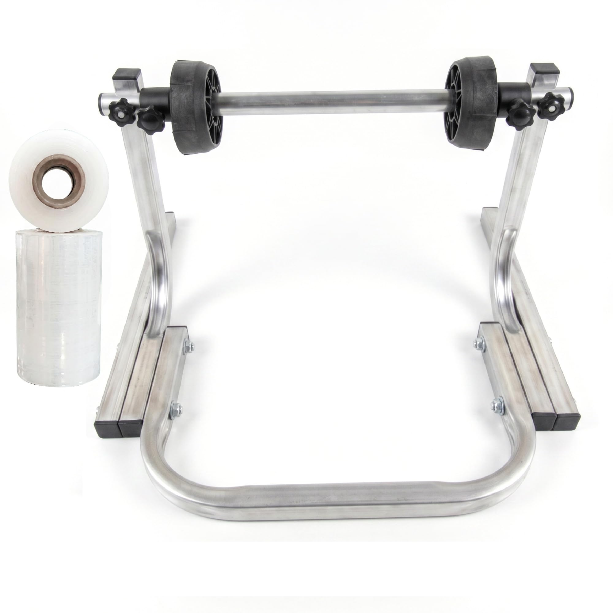 Ständer für Luftpolsterfolien- und Schaumstoffrollen, verstellbare Kunststoff-Führungselemente, robuster Rahmen aus verzinktem Stahl, 50 kg Tragkraft, ideal für Packstationen, Lager(15cm)