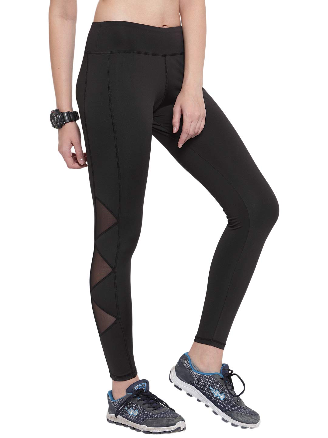 Boston Club Solid Mesh Slim Fit Ankle Length Sports Tights for Women/Yoga Tight/Track Pant