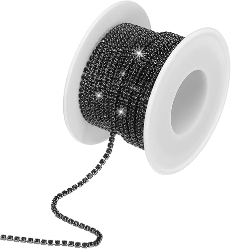 MECCANIXITY Cadena de diamantes de imitación de cristal de 10 yardas, 0.079 pulgadas, con cierre de cadena para coser, manualidades, joyería de